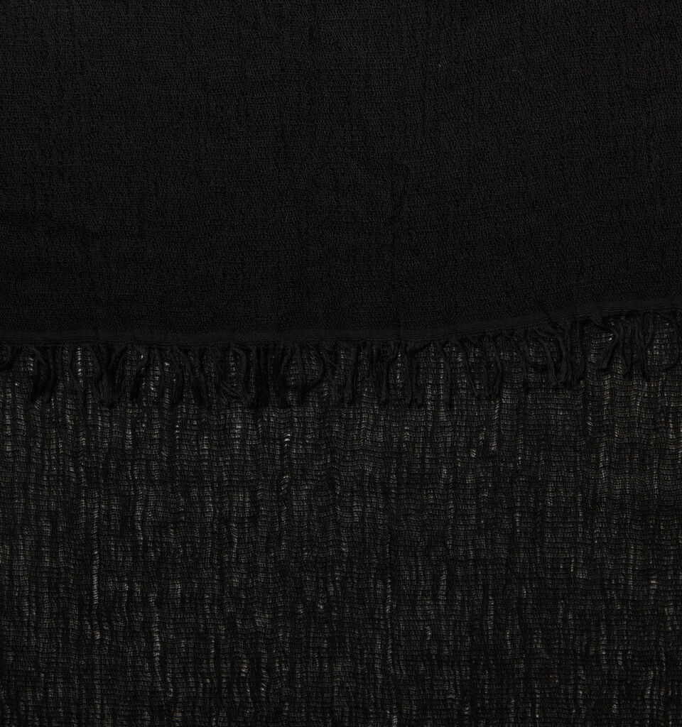 Black yarn dyed scarf - null - Black | Sisley image number 2
